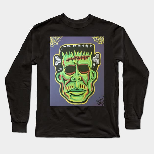 Ben cooper style monster mask collegeville costume 80s creature mask frankenstein Long Sleeve T-Shirt by Voodoobrew